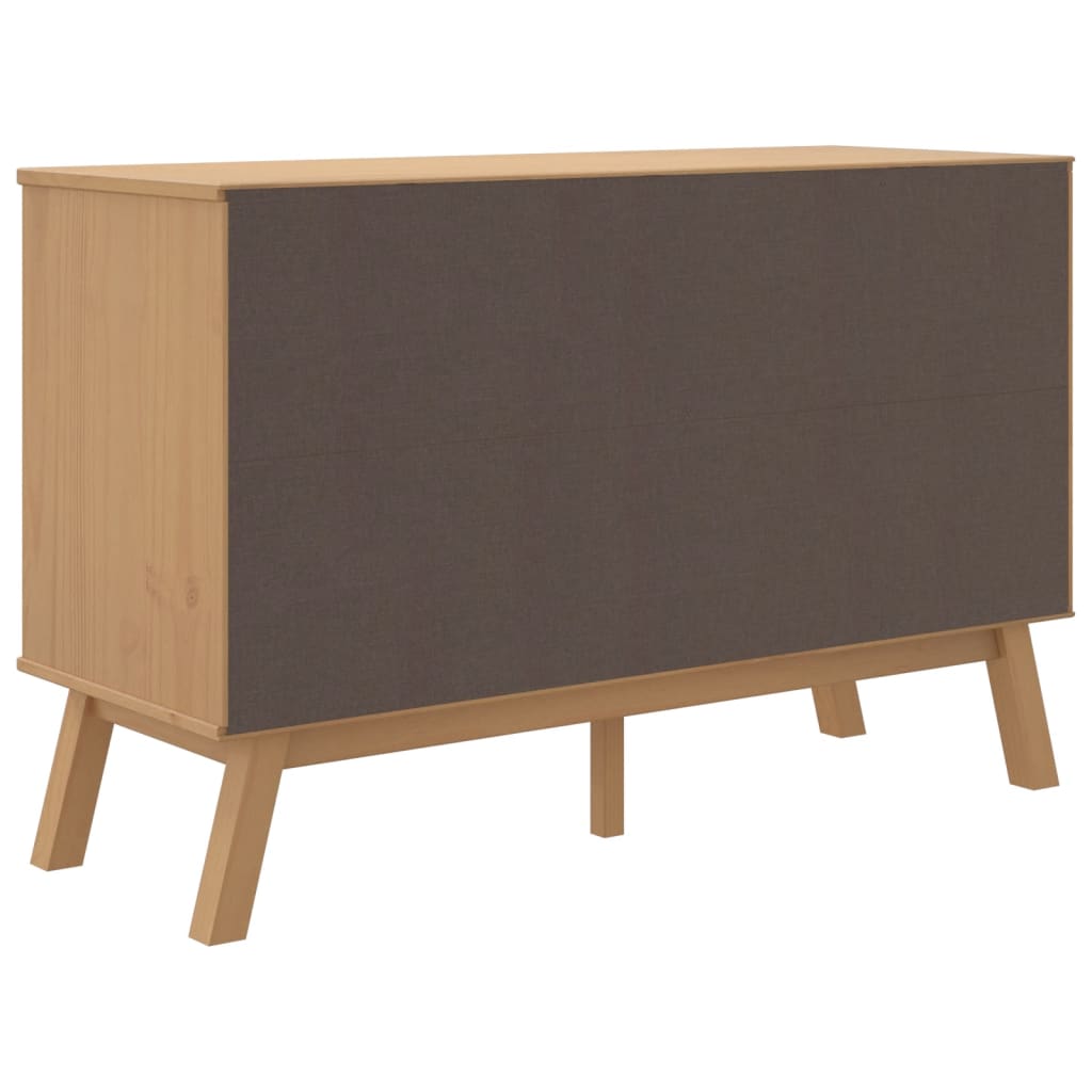 vidaXL Sideboard OLDEN Grau und Braun 114x43x73,5 cm Massivholz Kiefer