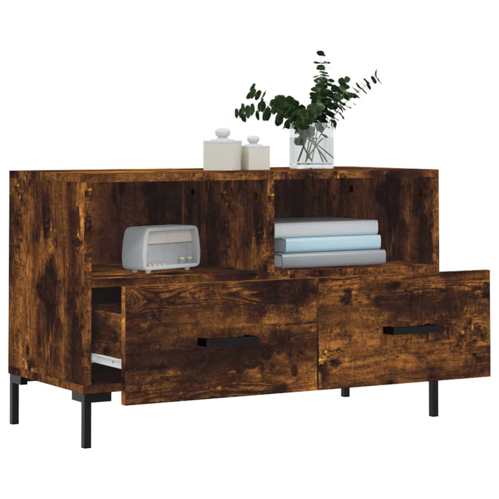 vidaXL TV-Schrank Räuchereiche 80x36x50 cm Holzwerkstoff