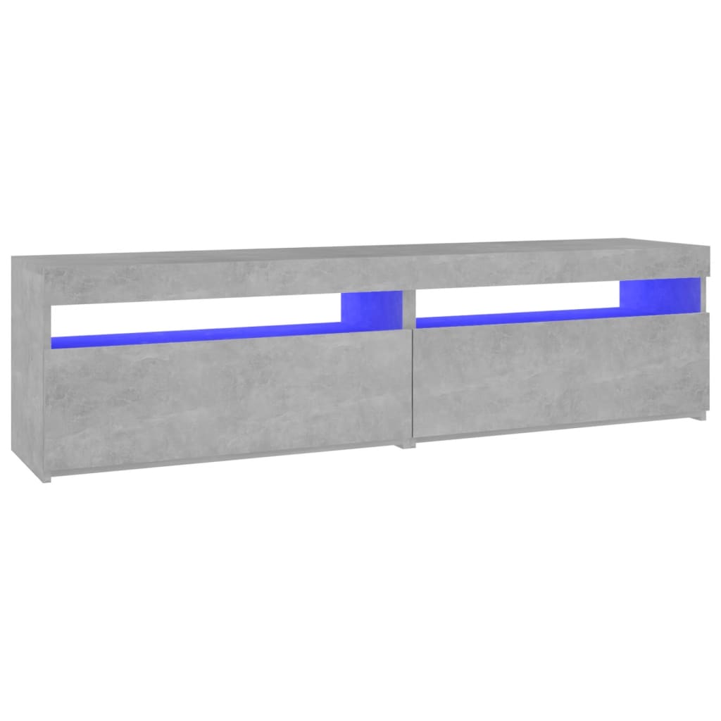 vidaXL TV-Schränke 2 Stk. mit LED-Leuchten Betongrau 75x35x40 cm