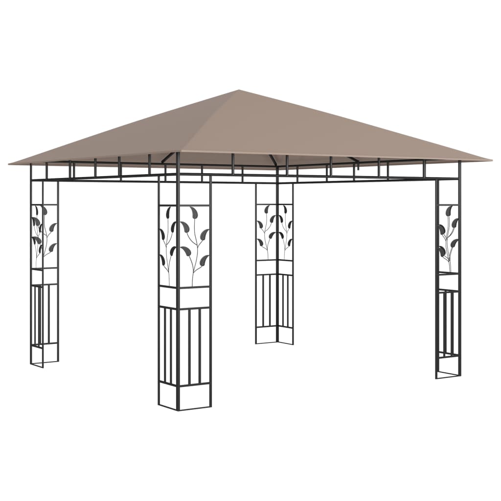 vidaXL Pavillon mit Moskitonetz 3x3x2,73 m Taupe 180 g/m²