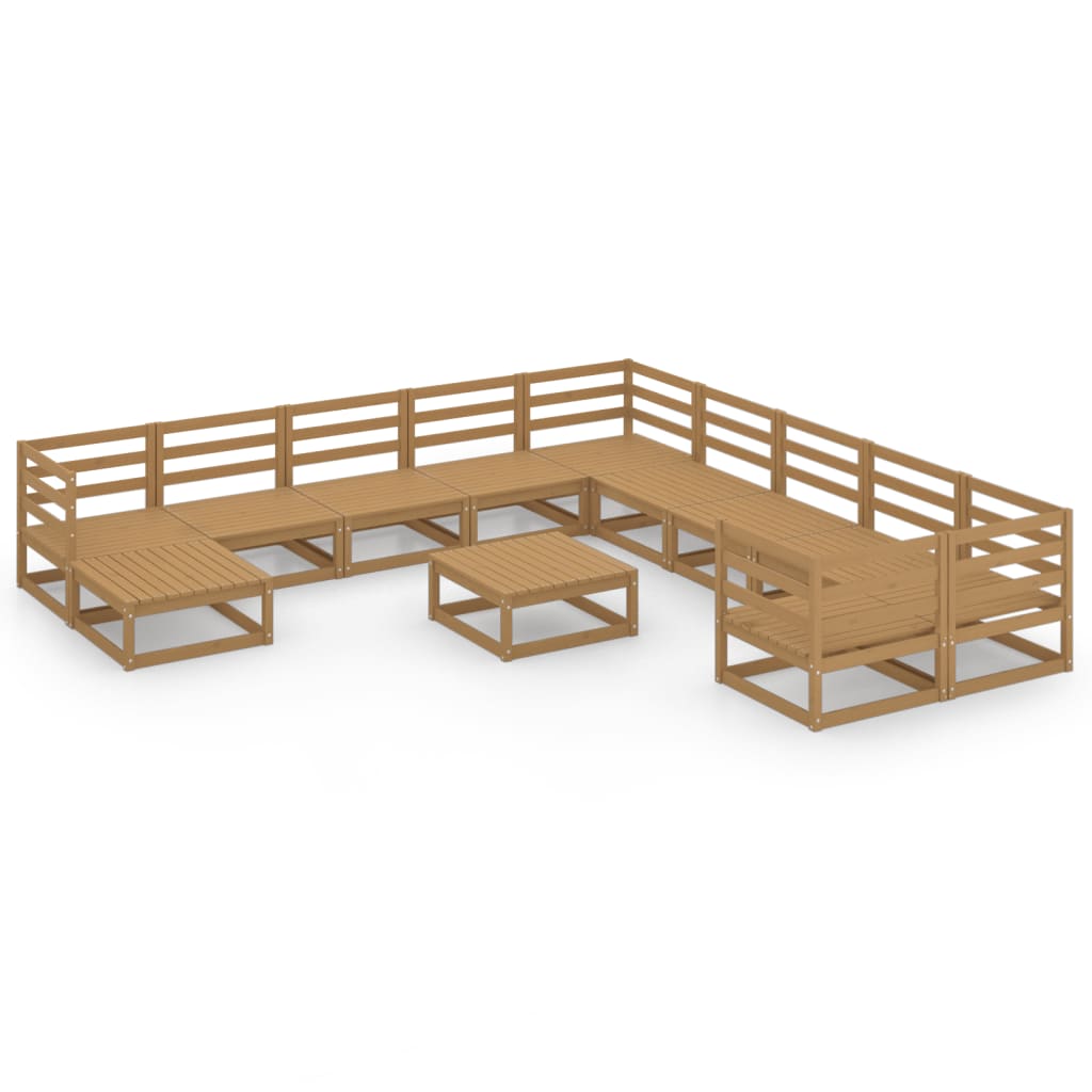 vidaXL 12-tlg. Garten-Lounge-Set Massivholz Kiefer