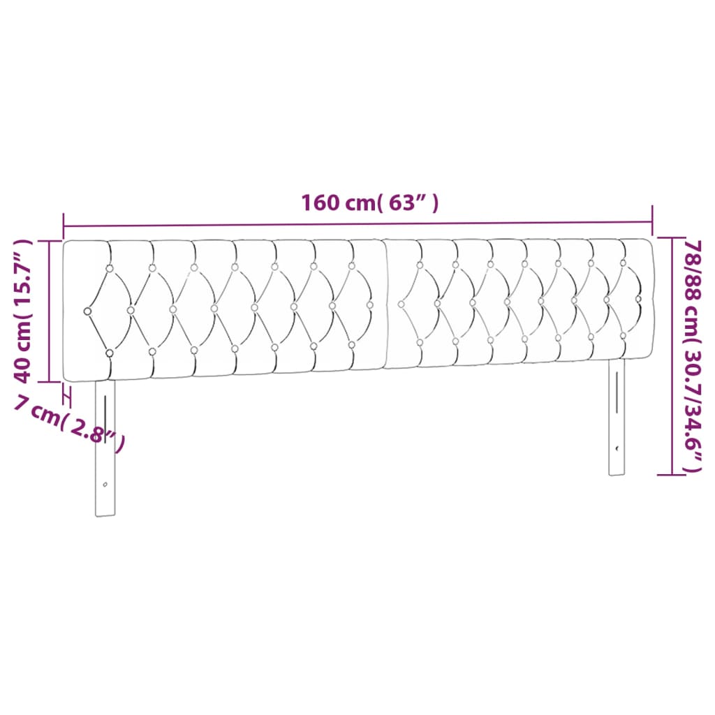 vidaXL Kopfteile 2 Stk. Hellgrau 80x7x78/88 cm Stoff