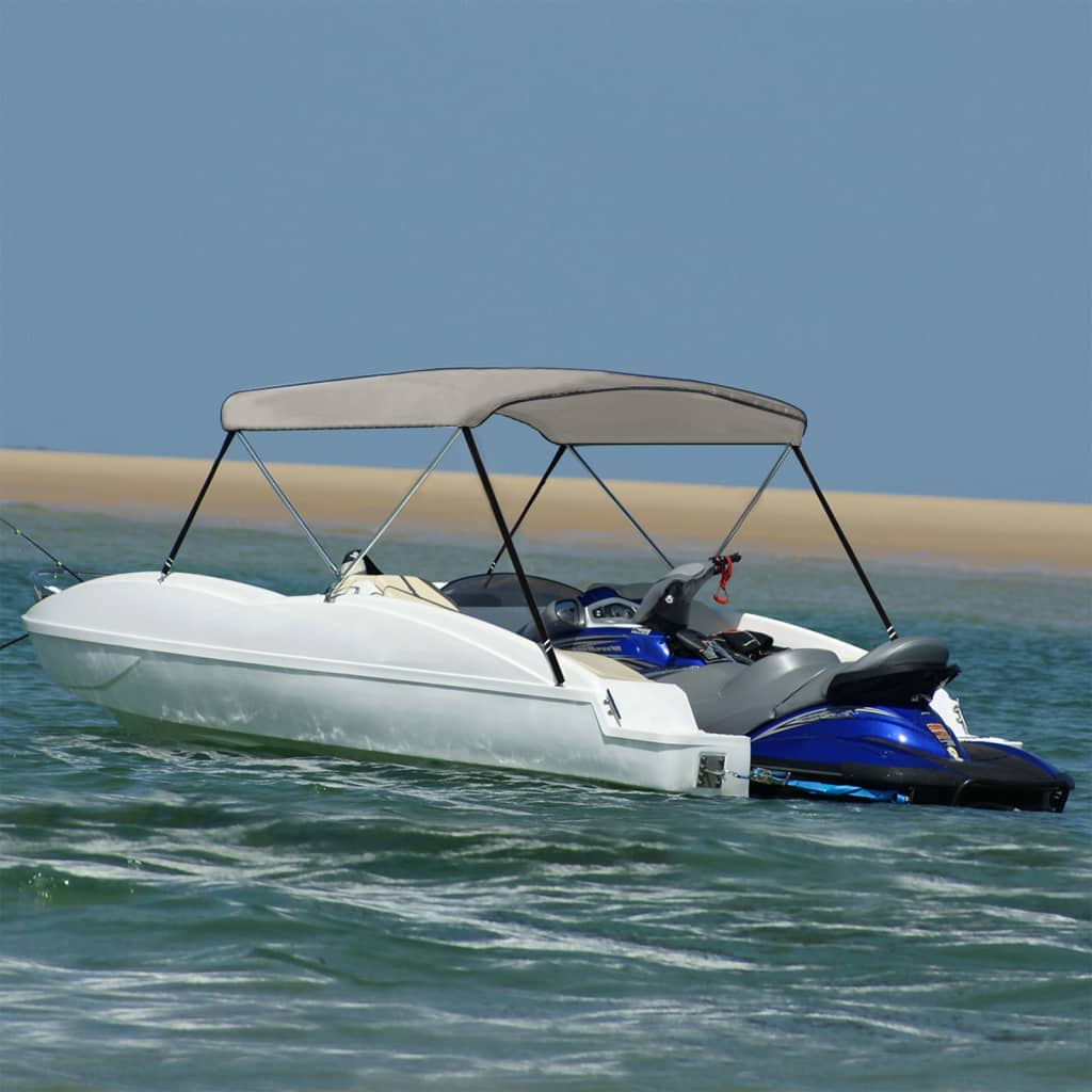 vidaXL 2-Bow Bimini Top Grau 180x130x110 cm