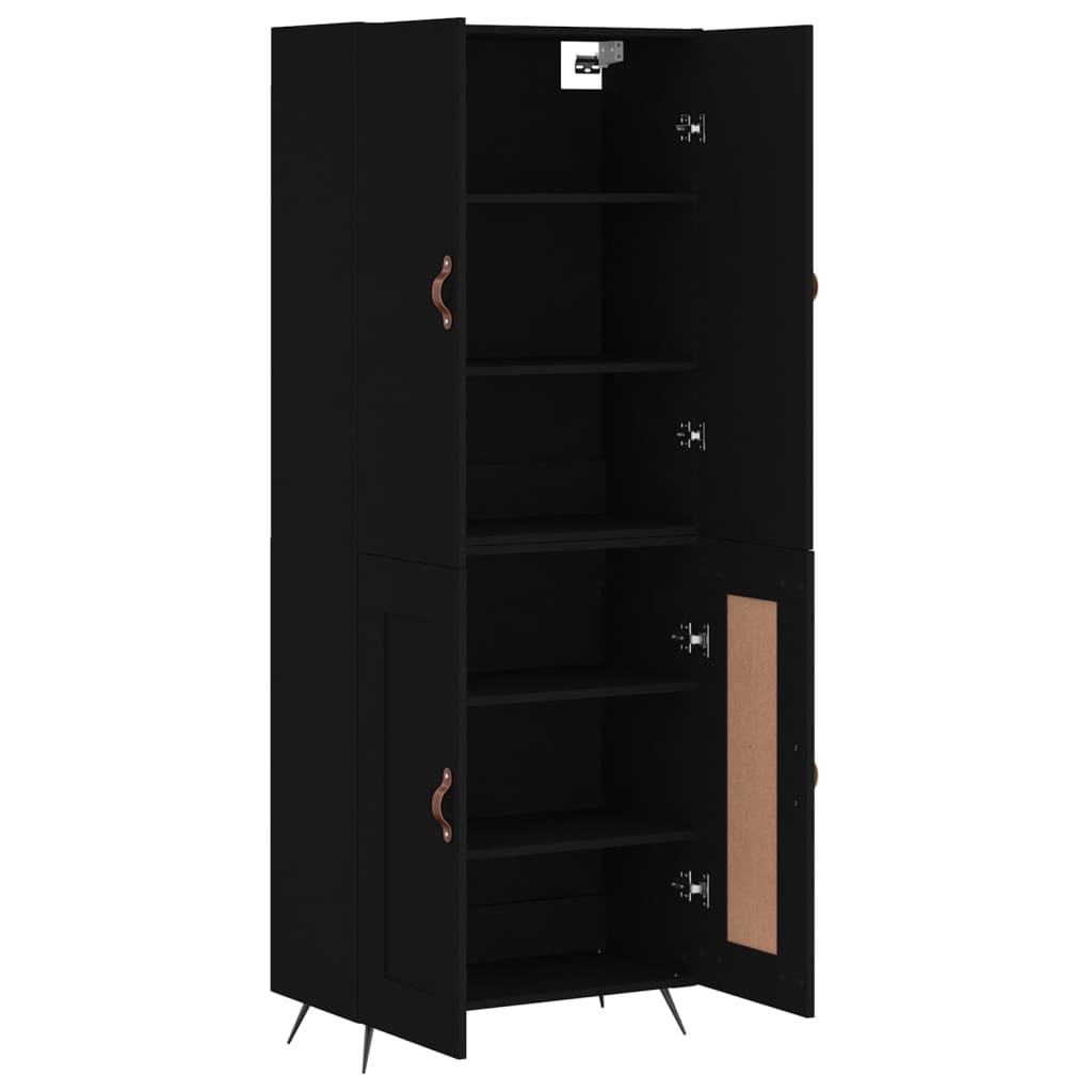 vidaXL Highboard Schwarz 69,5x34x180 cm Holzwerkstoff