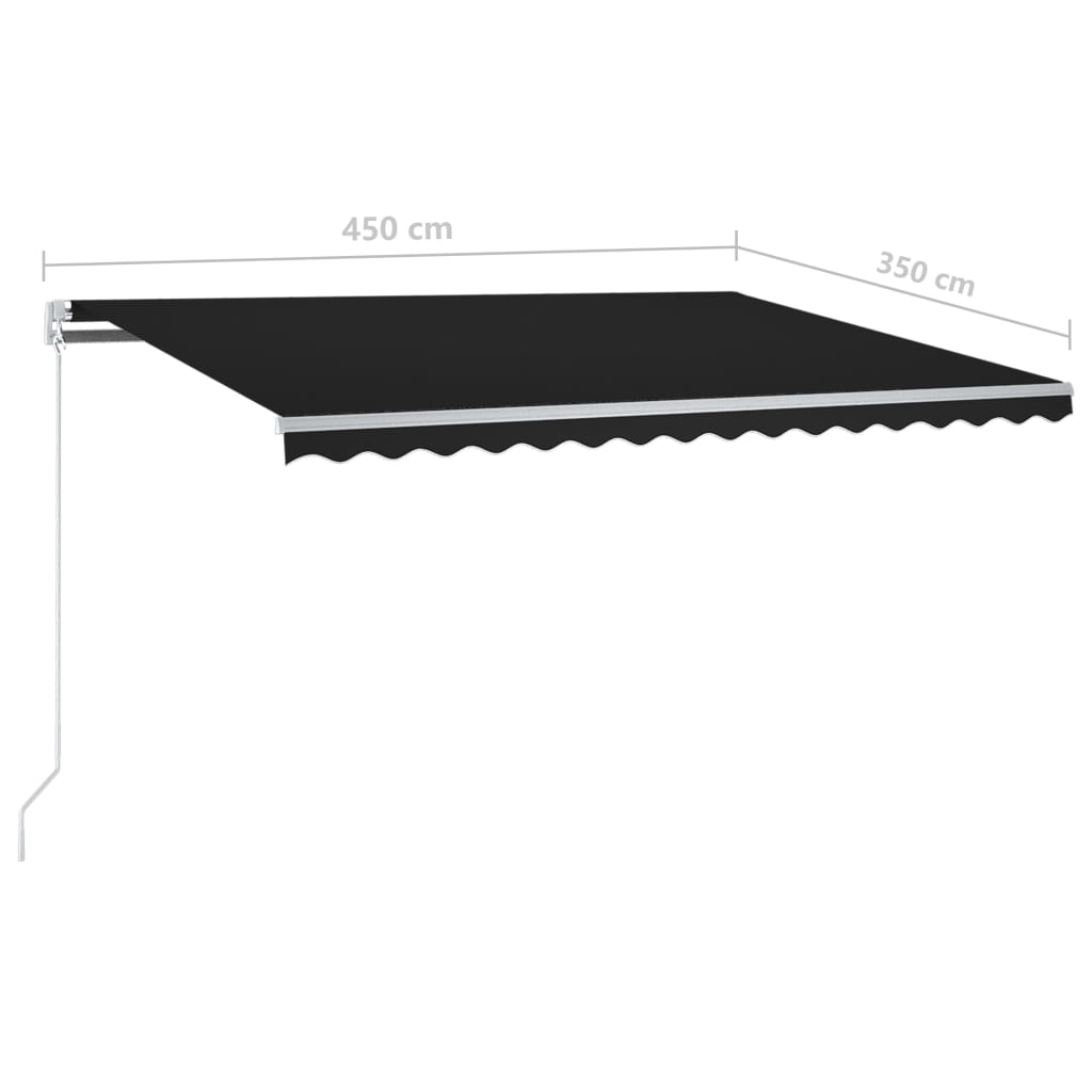 vidaXL Automatische Markise mit LED & Windsensor 4,5x3,5 m Anthrazit