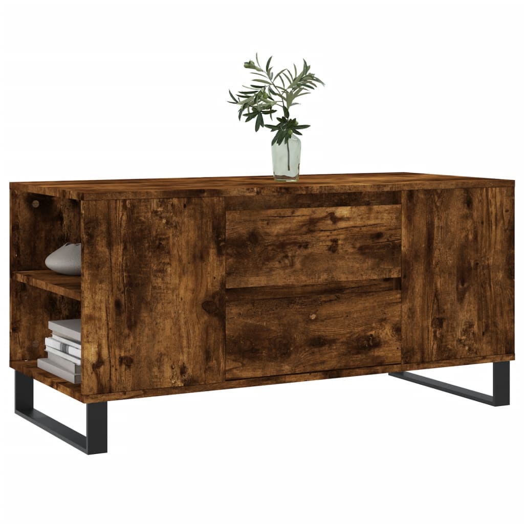 vidaXL Couchtisch Räuchereiche 102x44,5x50 cm Holzwerkstoff