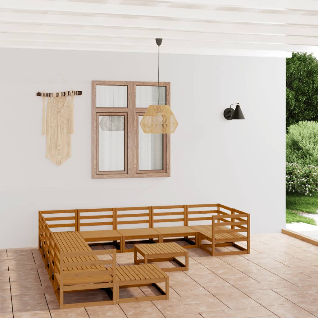 vidaXL 12-tlg. Garten-Lounge-Set Massivholz Kiefer