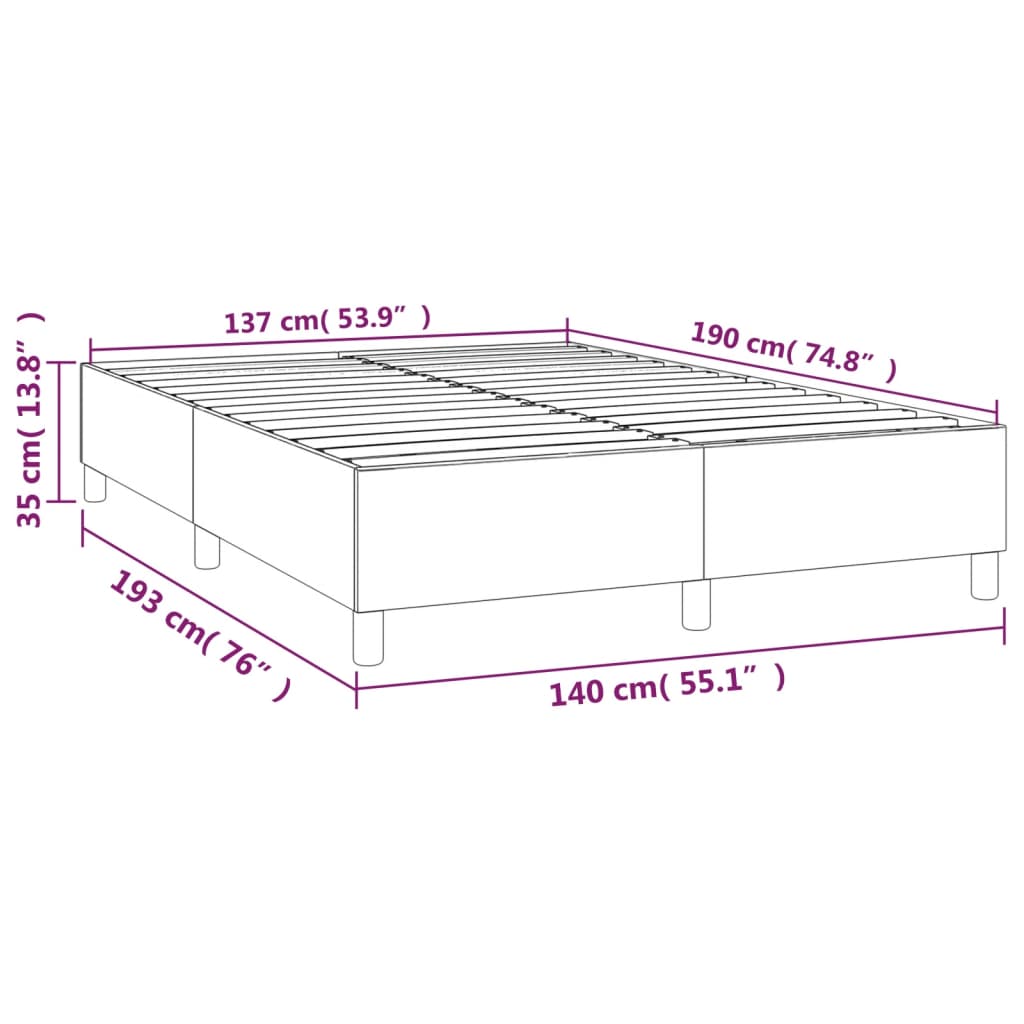 vidaXL Bettgestell Dunkelgrün 140x190 cm Samt