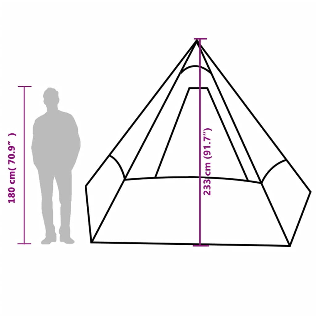 vidaXL Tipi-Campingzelt 7 Personen Blau Wasserdicht