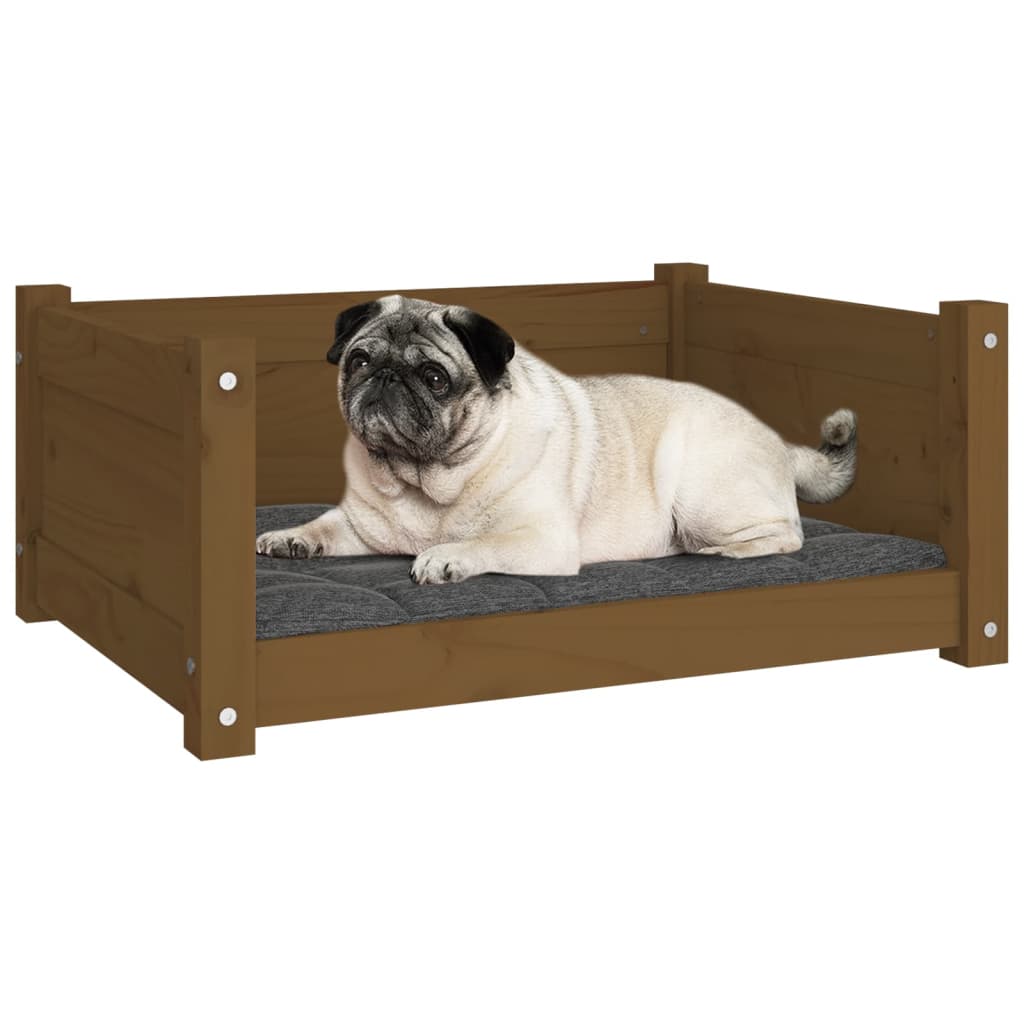 vidaXL Hundebett Honigbraun 65,5x50,5x28 cm Massivholz Kiefer