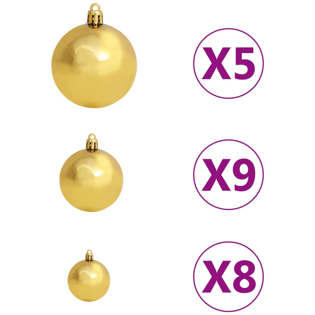 vidaXL Künstlicher Weihnachtsbaum Beleuchtung & Kugeln Schwarz 120 cm