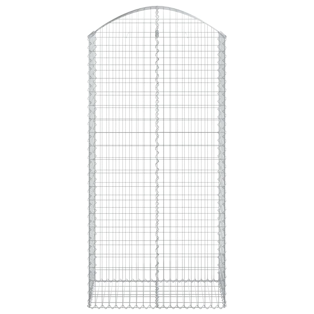 vidaXL Gabione mit Hochbogen 100x50x200/220 cm Verzinktes Eisen