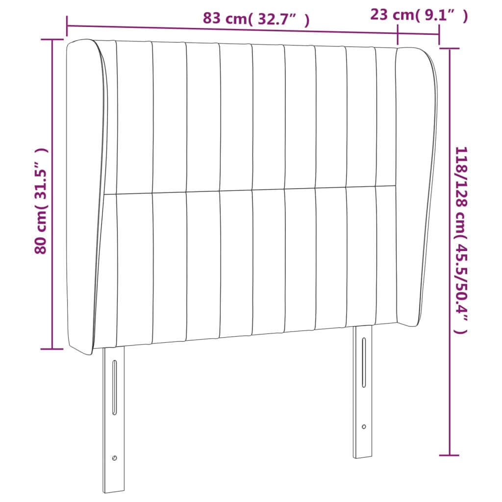 vidaXL Kopfteil mit Ohren Dunkelgrün 83x23x118/128 cm Samt