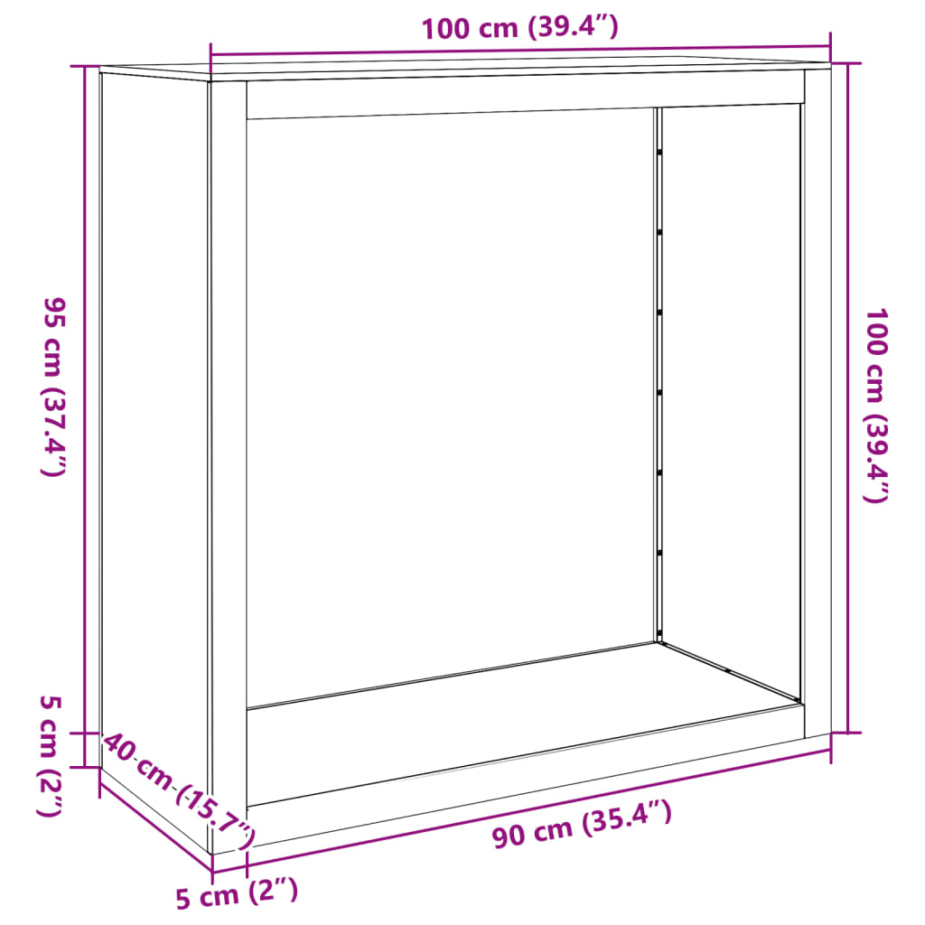 vidaXL Brennholzregal Anthrazit 100x40x100 cm Stahl