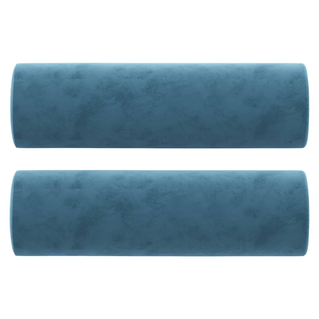 vidaXL 2-Sitzer-Sofa mit Zierkissen Blau 120 cm Samt