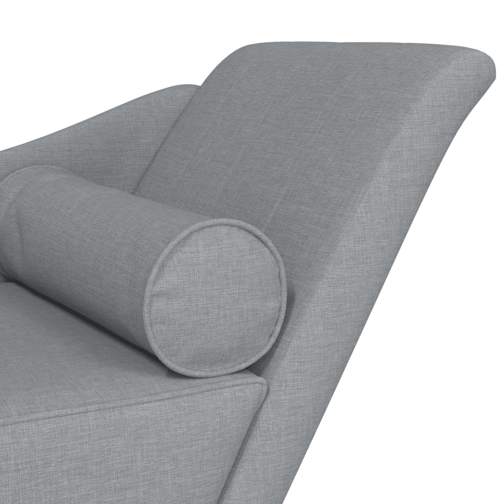 vidaXL Chaiselongue mit Kissen Hellgrau Stoff