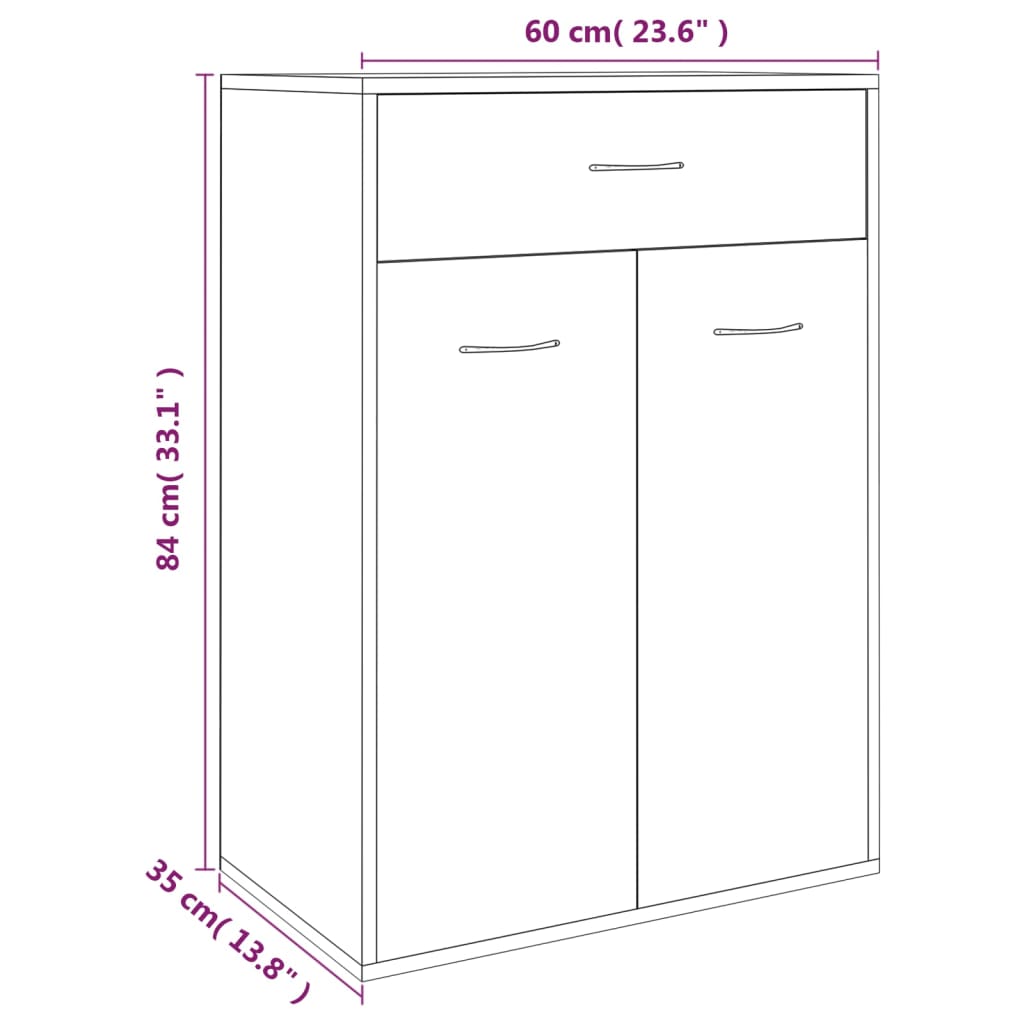 vidaXL Schuhschrank Räuchereiche 60x35x84 cm Holzwerkstoff