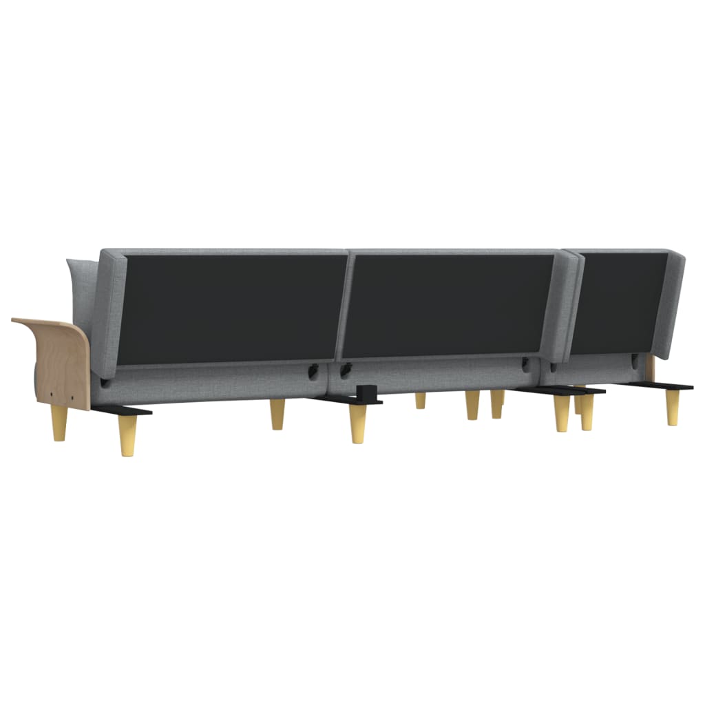 vidaXL Schlafsofa in L-Form Hellgrau 279x140x70 cm Stoff