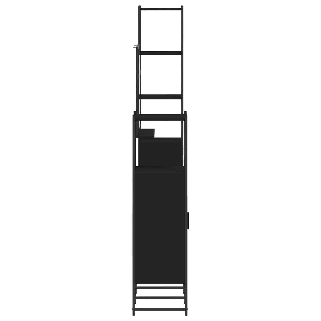 vidaXL 4-tlg. Badmöbel-Set Schwarz Holzwerkstoff