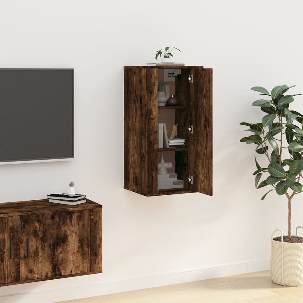 vidaXL TV-Wandschrank Räuchereiche 40x34,5x80 cm