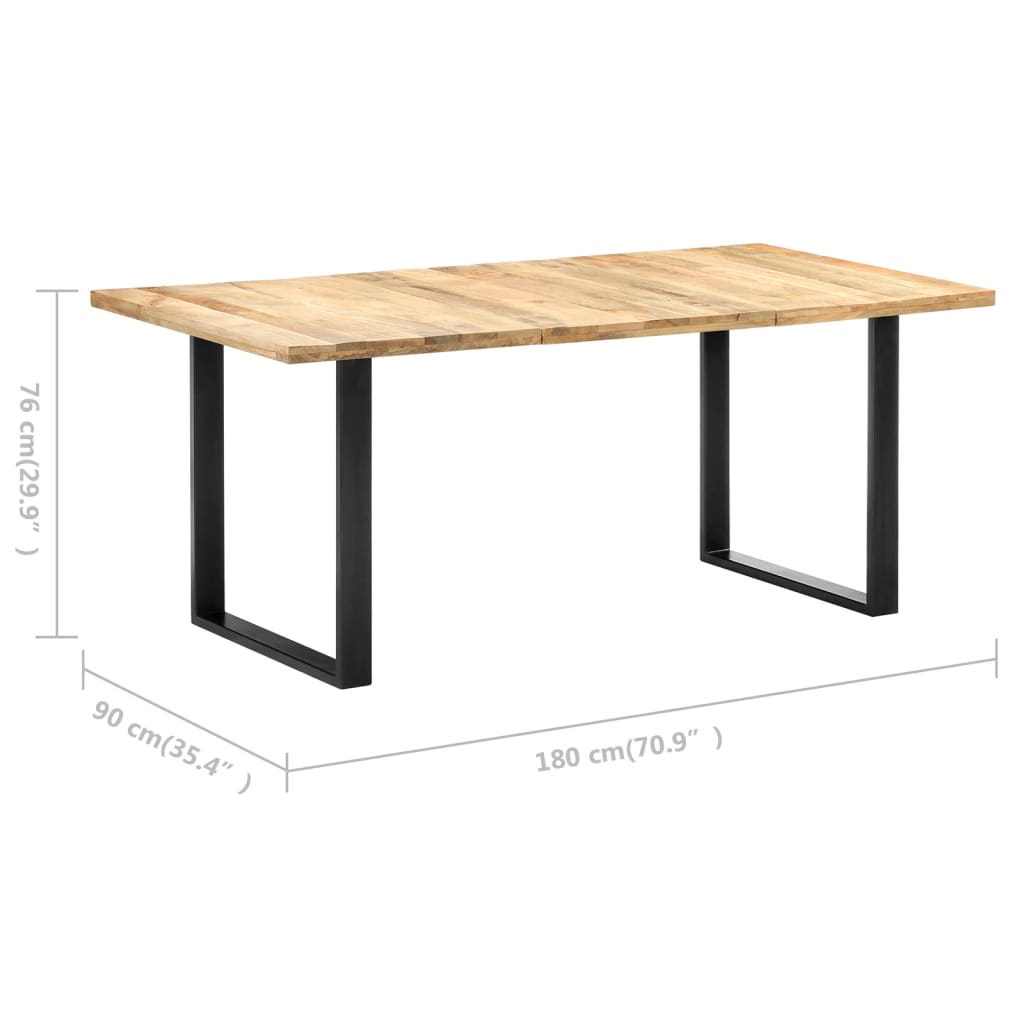 vidaXL Esstisch 180x90x76 cm Massivholz Mango