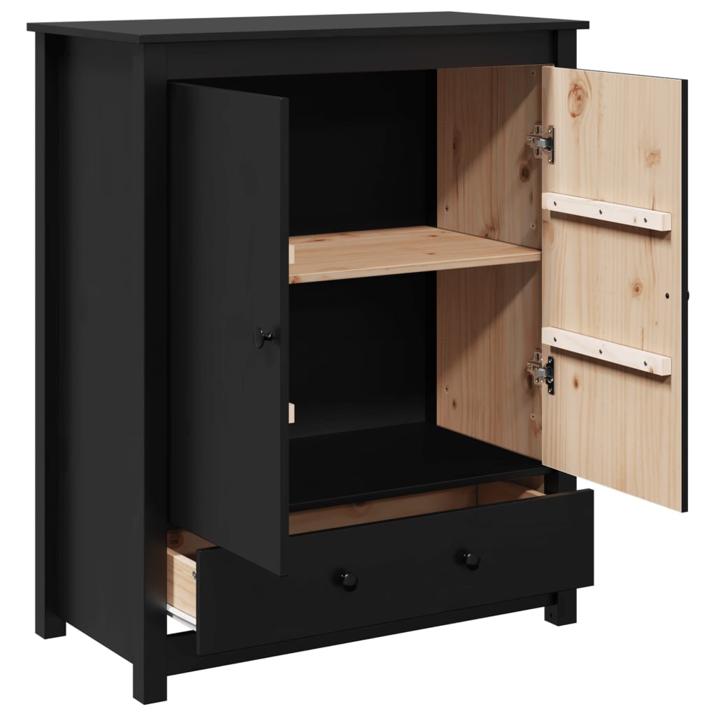 vidaXL Highboard Schwarz 83x41,5x100 cm Massivholz Kiefer