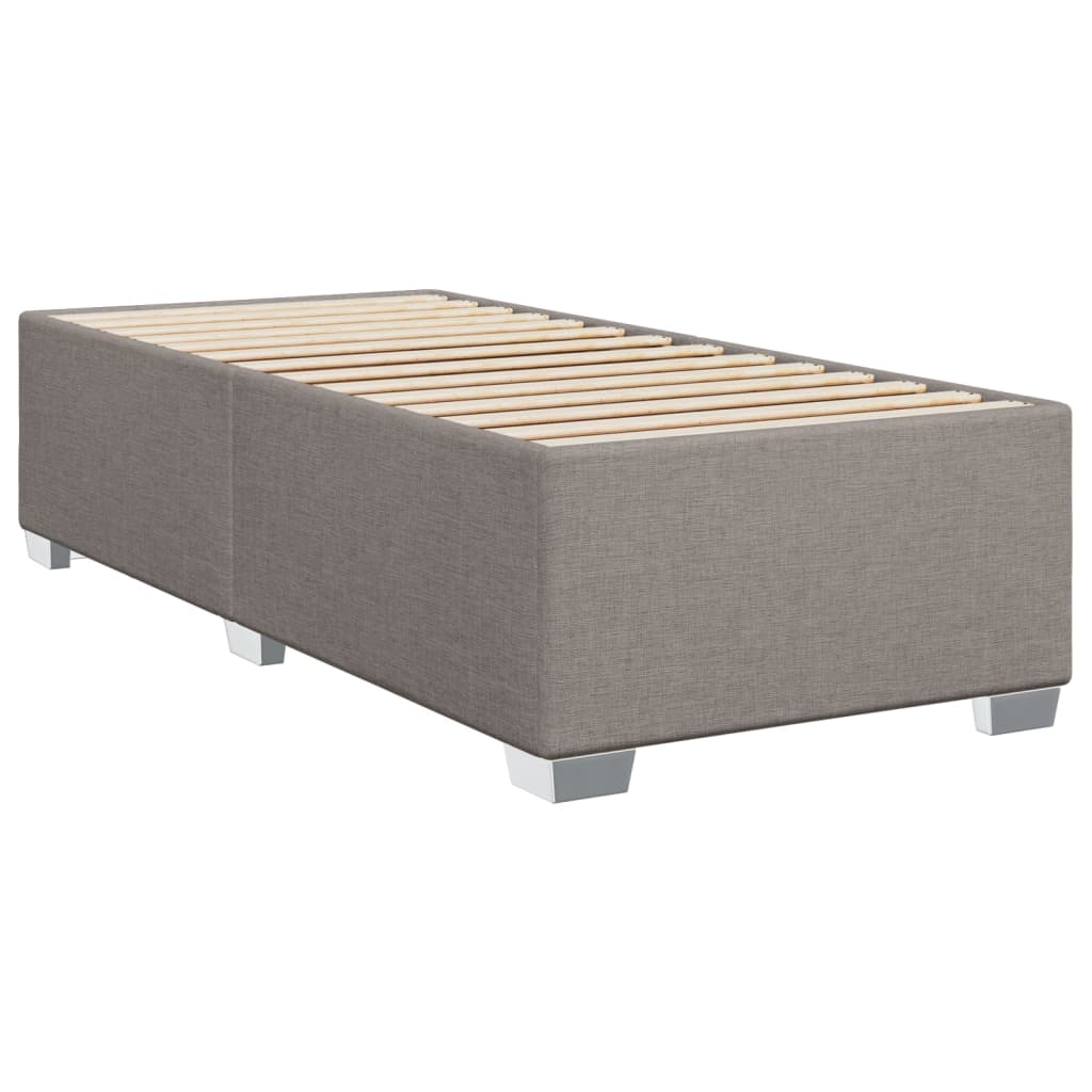 vidaXL Boxspringbett mit Matratze Taupe 100x200 cm Stoff