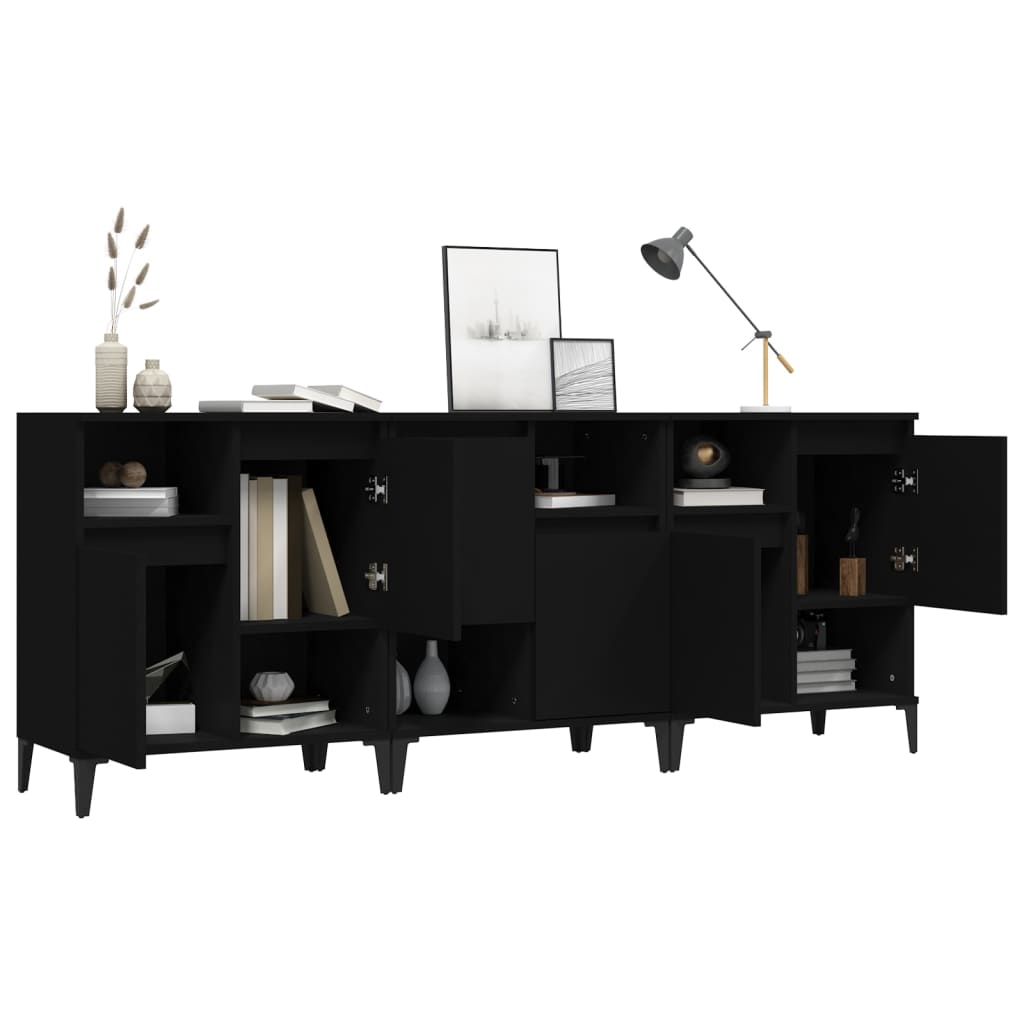 vidaXL Sideboards 3 Stk. Schwarz 60x35x70 cm Holzwerkstoff