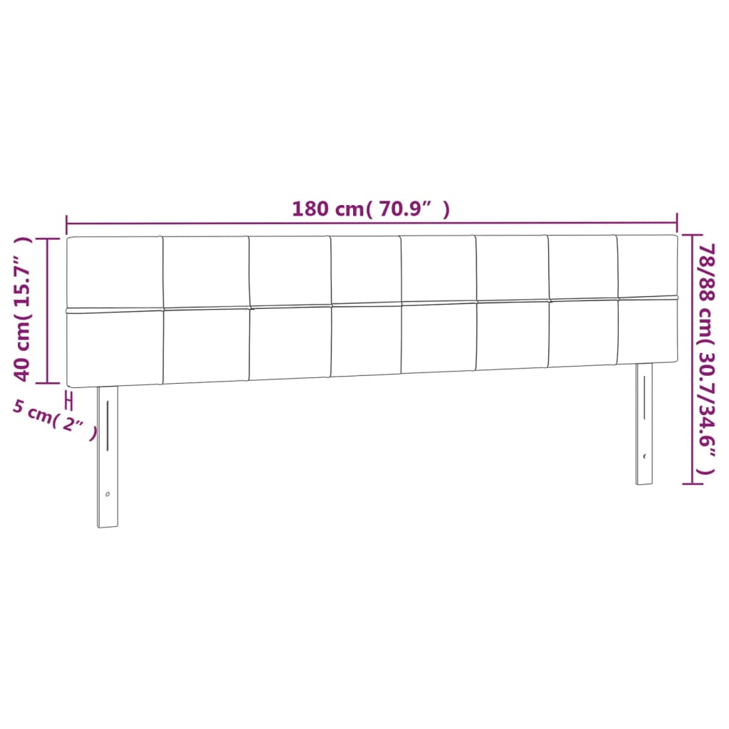 vidaXL Kopfteile 2 Stk. Hellgrau 90x5x78/88 cm Stoff