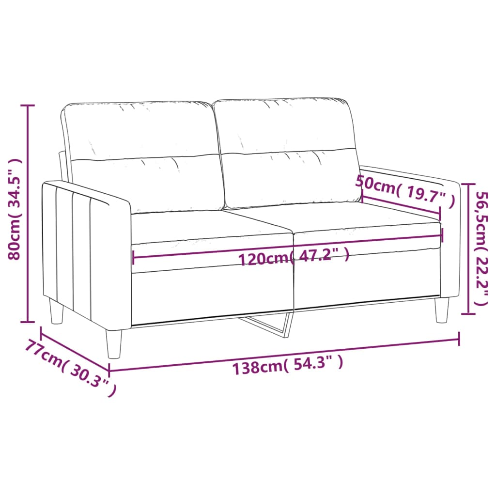 vidaXL 2-Sitzer-Sofa Braun 120 cm Stoff