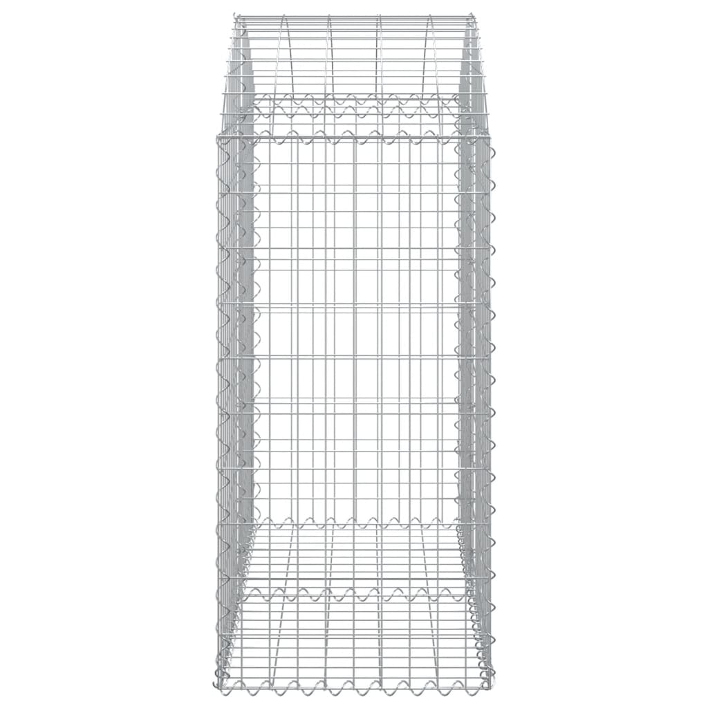 vidaXL Gabione mit Hochbogen 100x50x100/120 cm Verzinktes Eisen