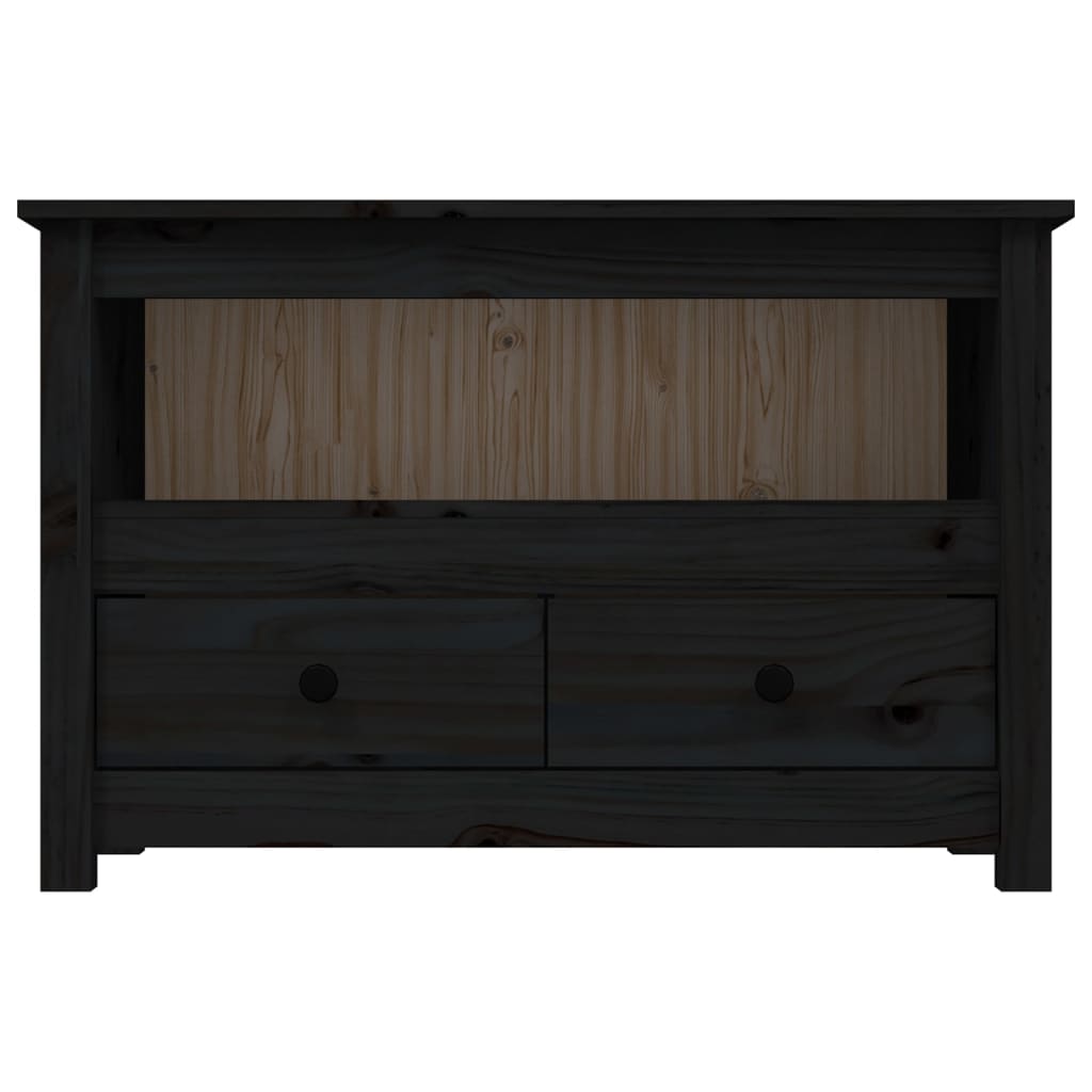 vidaXL TV-Schrank Schwarz79x35x52 cm Massivholz Kiefer