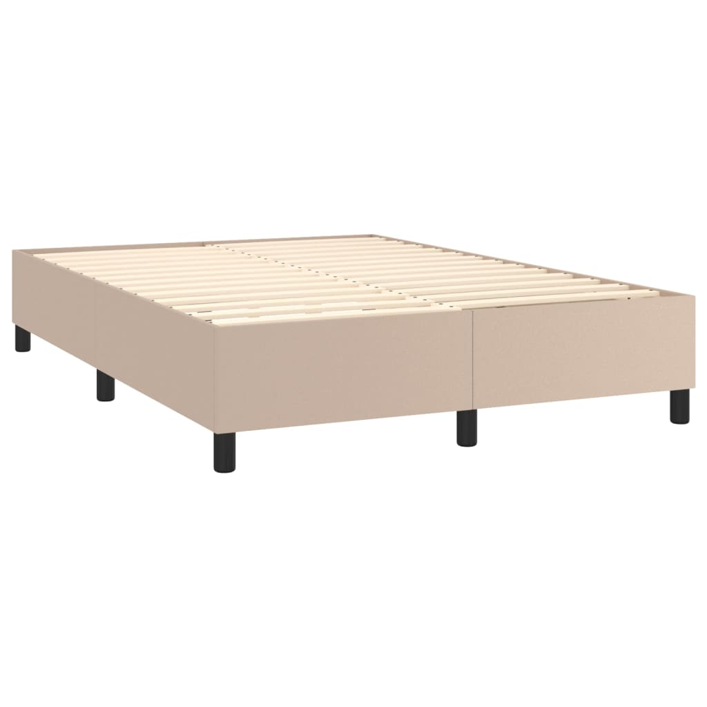 vidaXL Boxspringbett Matratze Cappuccino-Braun 140x200cm Kunstleder