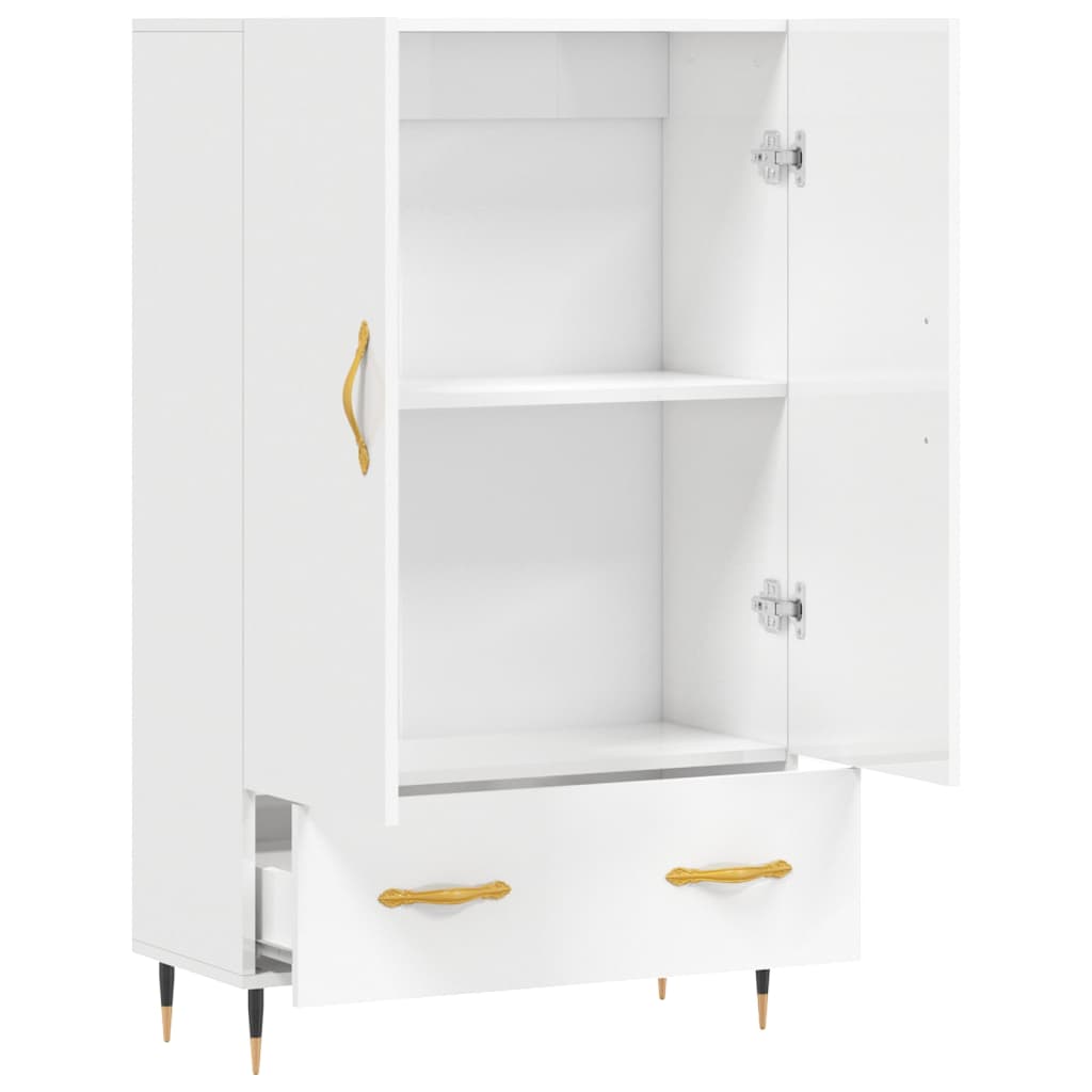 vidaXL Highboard Hochglanz-Weiß 69,5x31x115 cm Holzwerkstoff