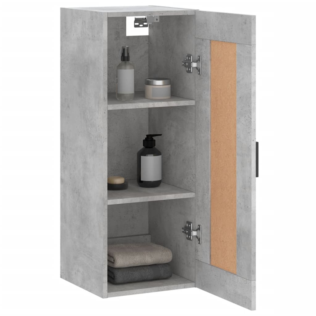 vidaXL Wandschrank Betongrau 34,5x34x90 cm Holzwerkstoff