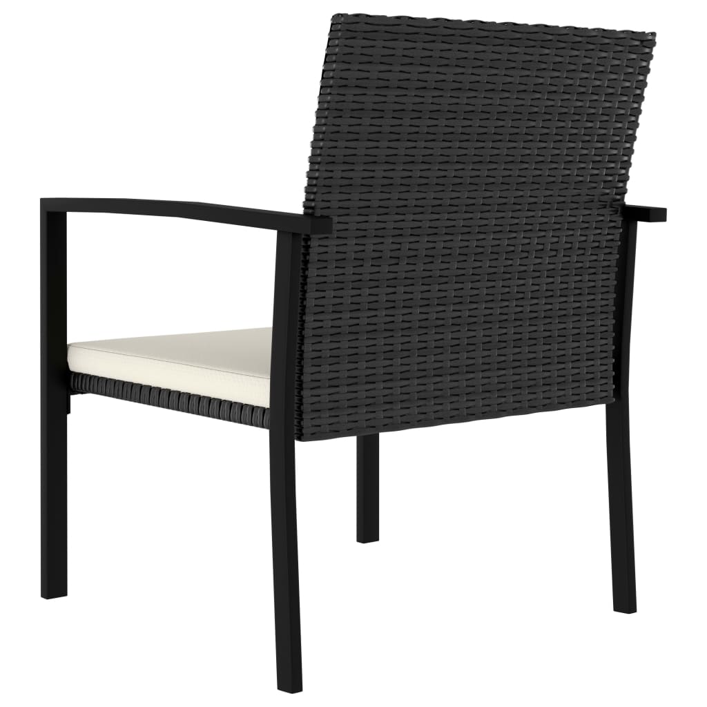 vidaXL 5-tlg. Garten-Essgruppe Poly Rattan Schwarz