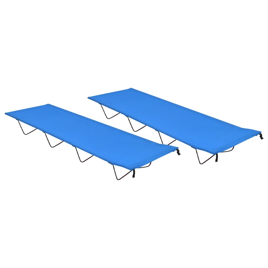 vidaXL Campingbetten 2 Stk. 180x60x19 cm Oxford-Gewebe und Stahl Blau