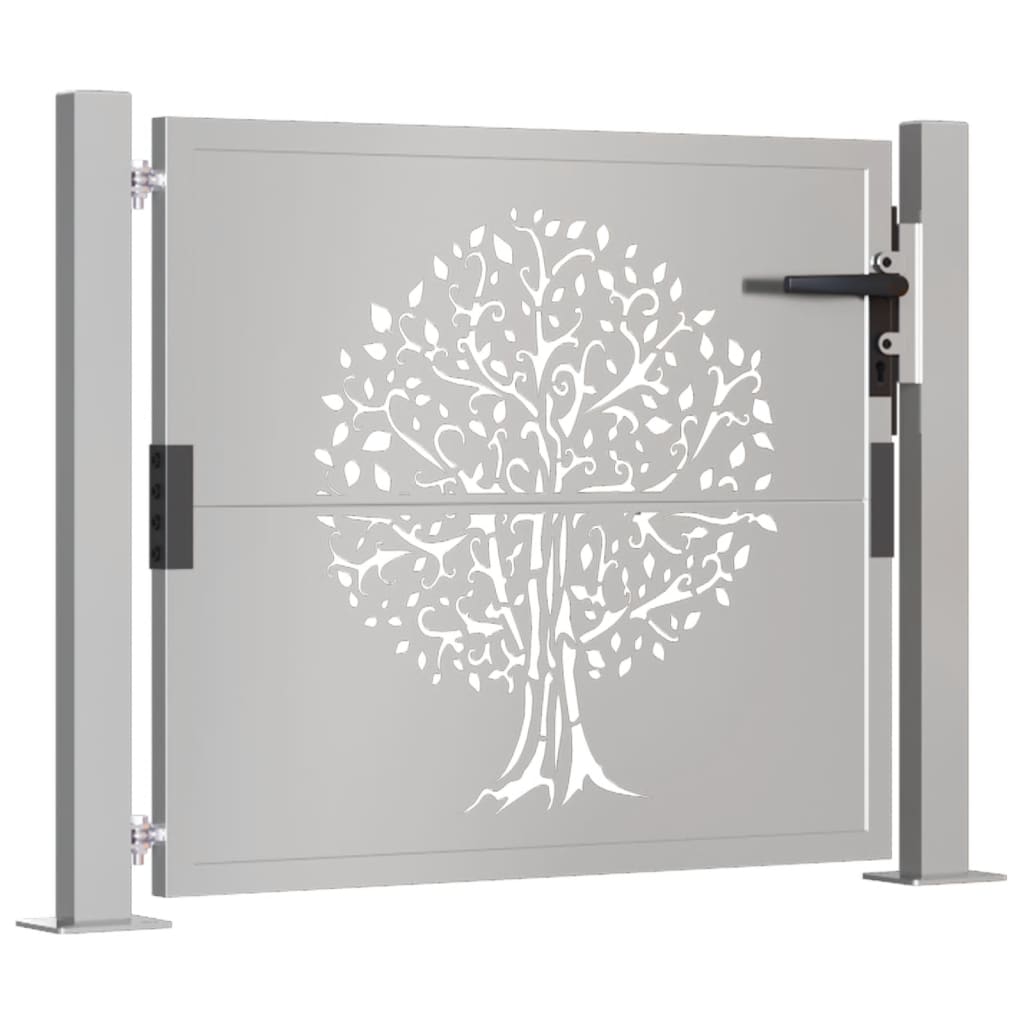 vidaXL Gartentor 105x105 cm Cortenstahl Baum-Design