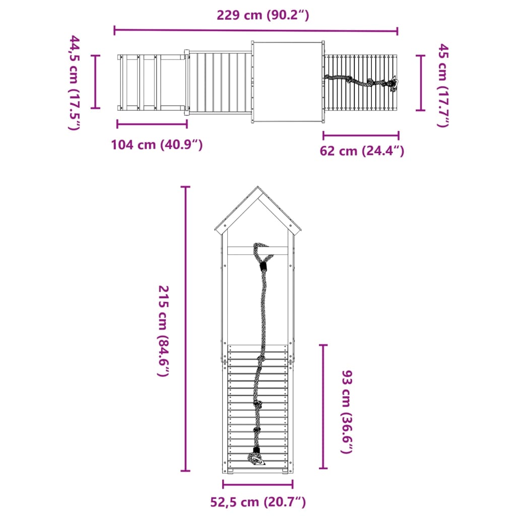 vidaXL Spielturm Massivholz Douglasie