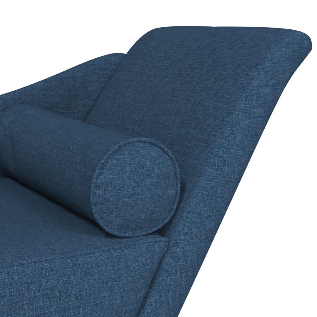 vidaXL Chaiselongue mit Kissen Blau Stoff