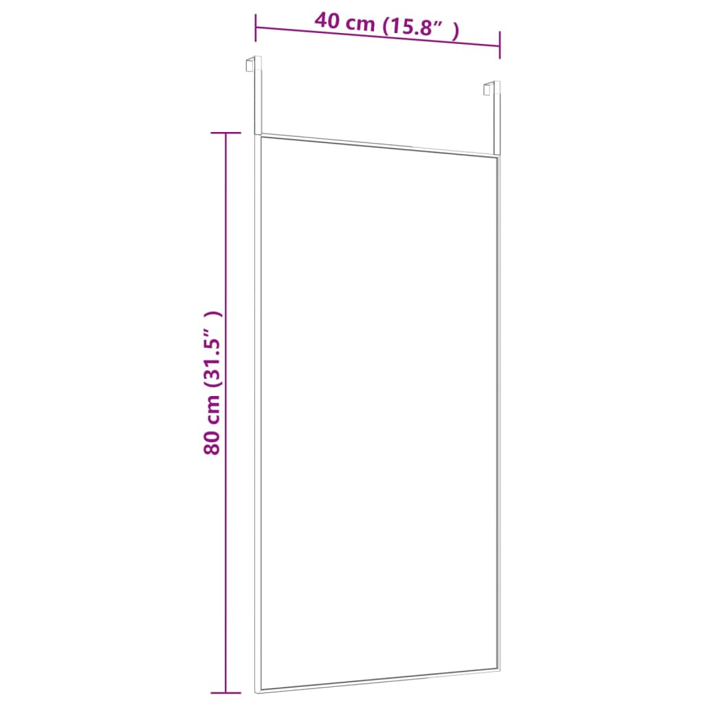 vidaXL Türspiegel Schwarz 40x80 cm Glas und Aluminium