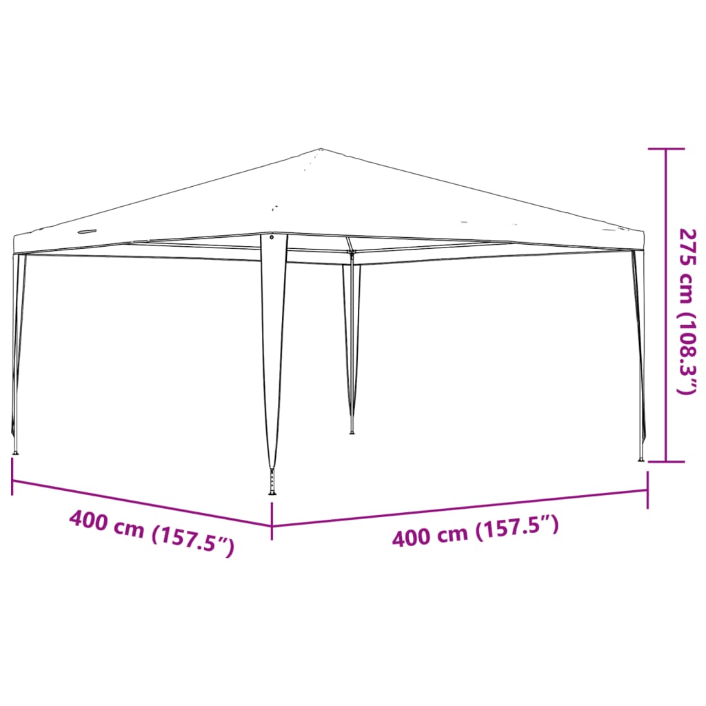 vidaXL Profi-Partyzelt 4×4 m Anthrazit 90 g/m²