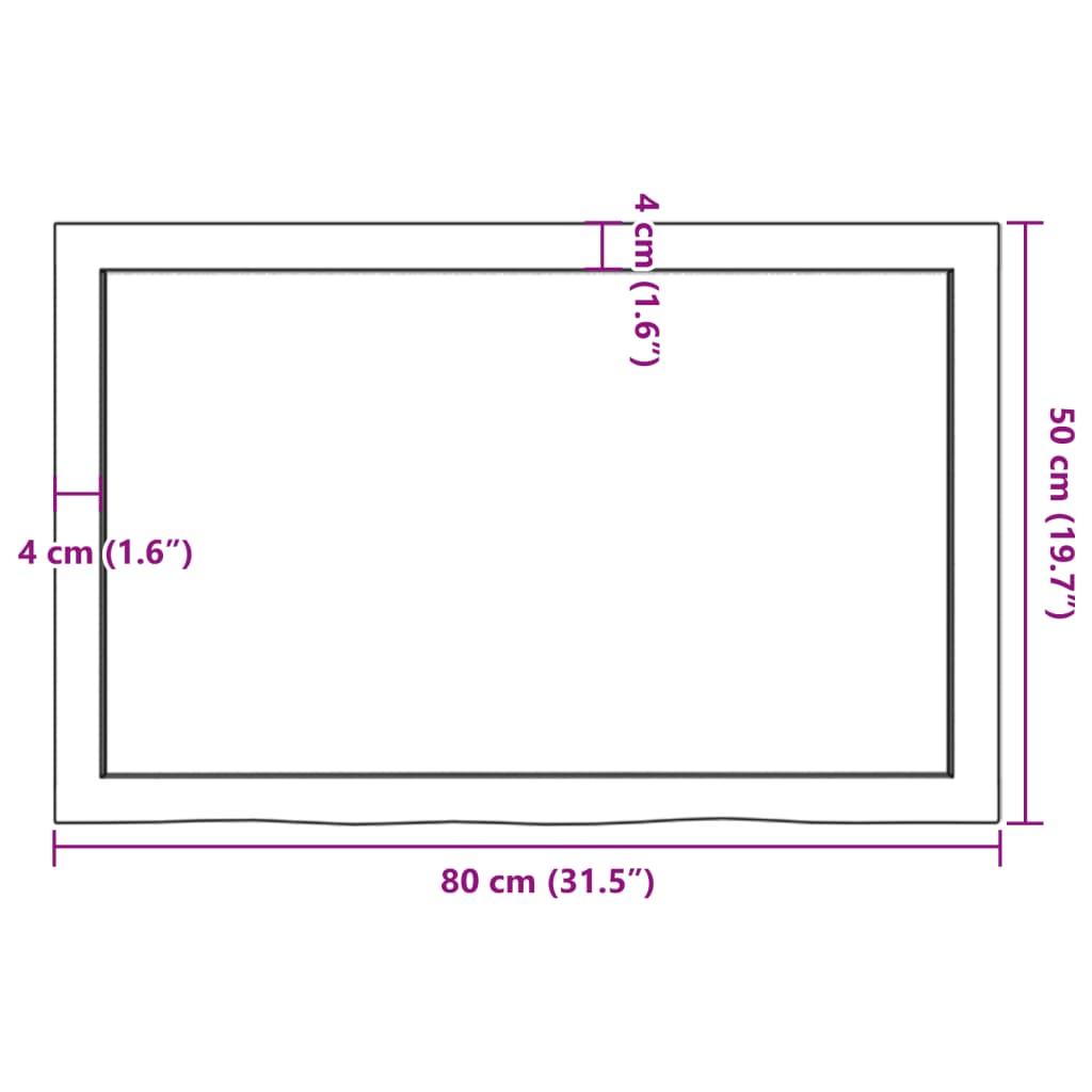 vidaXL Wandregal 80x50x(2-4) cm Massivholz Eiche Unbehandelt