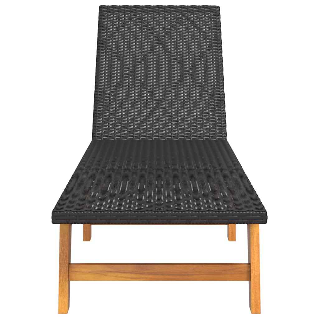 vidaXL Sonnenliege mit Tisch Poly Rattan und Massivholz Akazie