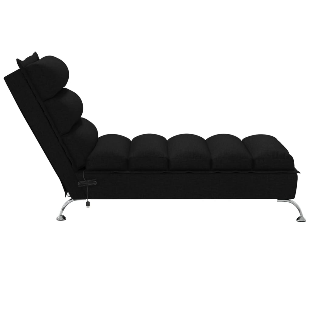 vidaXL Massage-Chaiselongue mit Kissen Schwarz Stoff