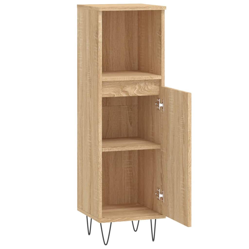 vidaXL Badschrank Sonoma-Eiche 30x30x100 cm Holzwerkstoff