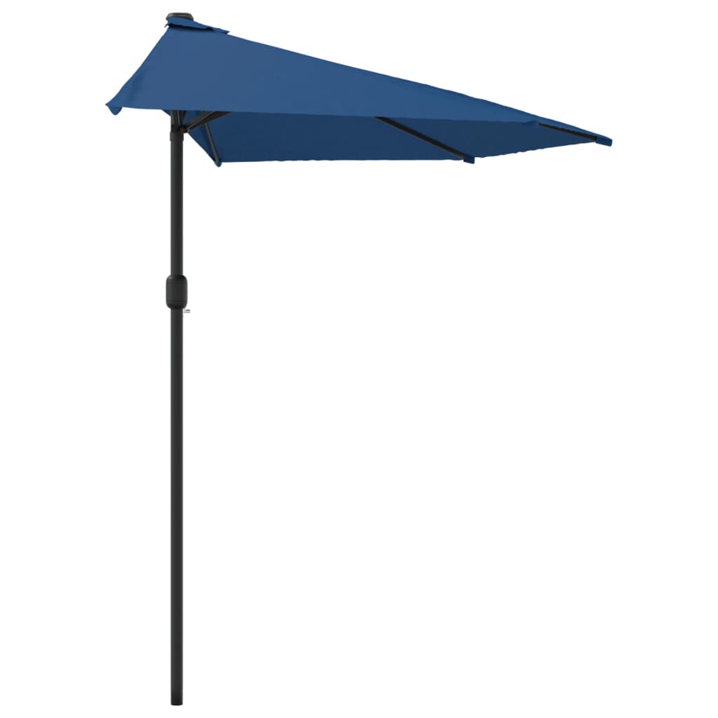 vidaXL Balkon-Sonnenschirm Alu-Mast Blau 300x155x223cm Halbrund