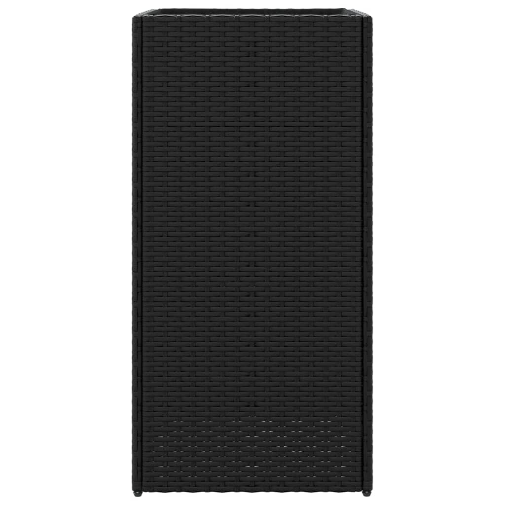 vidaXL Pflanzkübel 2 Stk. Schwarz 40x40x80 cm Poly Rattan