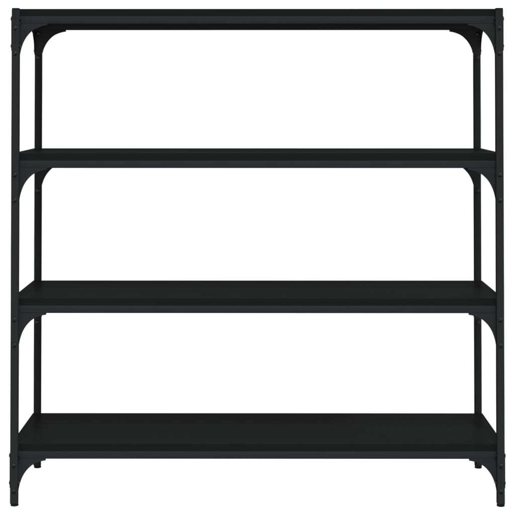 vidaXL Bücherregal Schwarz 100x33x100 cm Holzwerkstoff und Stahl