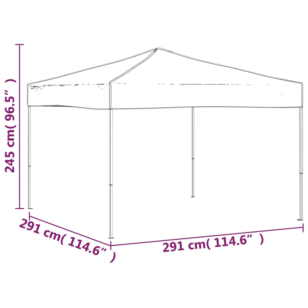 vidaXL Partyzelt Faltbar Creme 3x3 m